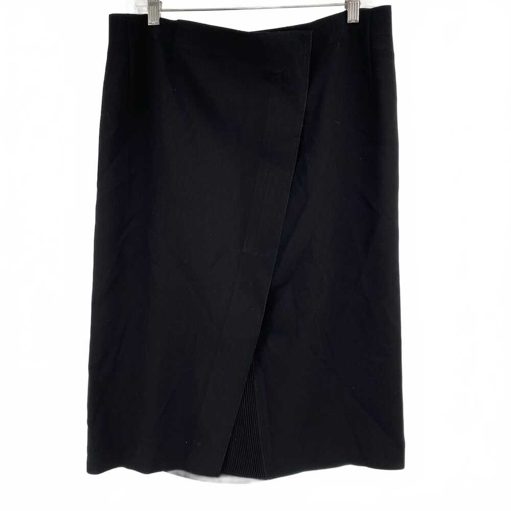 Vince Black Midi Skirt Pleated Accent Pencil | Womens 12
